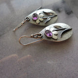 Ретро обеци с 3D цвете