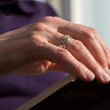 Винтидж пръстен от сребро с златно сърце