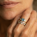 Комплект Винтажни Пръстени с Сини Кристали