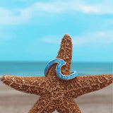 Пръстен "Морска вълна" от опал и сребро