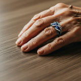 Винтидж златен пръстен с вълна от океана