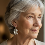 Винтидж обеци от сребро с неправилни цветя