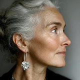 Винтидж обеци от сребро с неправилни цветя