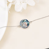 Регулируема гривна с висулка на куче от сребро