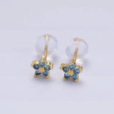 Сребърни обеци с деликатно цвете