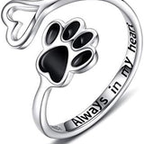 Ръчно изработено пръстенче с краче и сърце – Регулируемо, сребро стерлинг 925