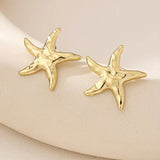 Златни обеци Морска звезда