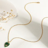 Колие Матилде Сърце от Изумруд