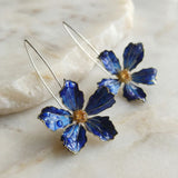 Винтидж Сини Цветя Обеци
