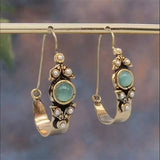 Сребърни обеци с етнически ретро стил