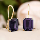 Сребърни обеци Мила с изумруд