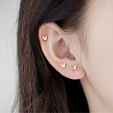 Малки Златни Обеци Папион