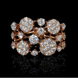 Розово златно винтидж пръстен с блестящи инкрустирани камъни