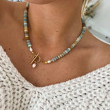 Винтидж златно колие с камъни