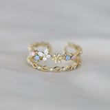 Винтидж пръстен с цвете от злато