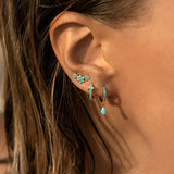 Об earrings с Тюркоаз и Маргаритки