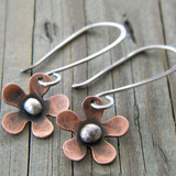 Винтидж цветя обеци от сребро