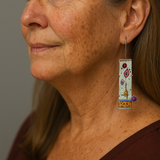 Винтидж обеци с антикварен емайл