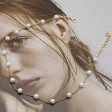 Малко перлено колие в злато