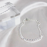 Сребърна гривна с цирконий