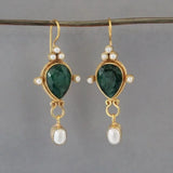 Винтидж обеци с рубин и перла