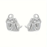 Сребърни обеци с два тона, сребро и злато