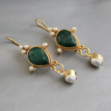 Винтидж обеци с рубин и перла