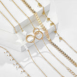 Комплект Бохо гривни в златисто