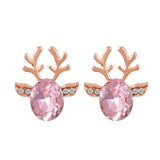 Светещи обеци с кристали във форма на елен