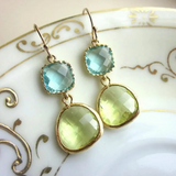 Нерегулярни обеци от винтидж синя смола