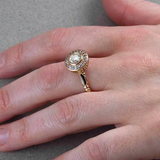 Пръстен с микровградки от злато