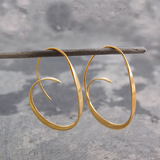 Големи спирални обеци с кръг