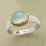 Сребърен пръстен с зелен диамант