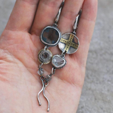 Ръчно изработени асиметрични обеци от метал