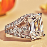 Квадратен пръстен от сплав с диамант