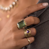 Ретро френски квадратен пръстен с кристал