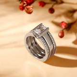 Европейски и Американски Диамантен Пръстен от Три Части