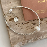 Квадратна гривна Сребърна Любов