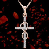 Обеци с висулка под формата на кръст от диамантена сплав