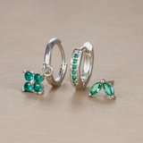 Комплект обеци с диаманти във форма на цвете