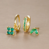 Комплект обеци с диаманти във форма на цвете