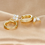 Комплект обеци с диаманти във форма на цвете