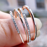 Четиригранен пръстен от цирконий с четири диаманта