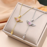 Колие Купидон Сърце Ангелски Крила