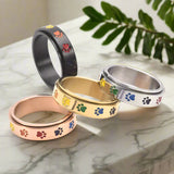 Въртящо се пръстенче за намаляване на стреса – Неръждаема стомана с дъгови крачета