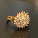 Пръстен Цвете и Цирконий с Кристали