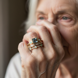 Комплект Винтажни Пръстени с Сини Кристали