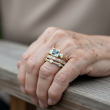 Комплект Винтажни Пръстени с Сини Кристали