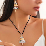 Обесени обеци във форма на коледно дърво от смесен метал