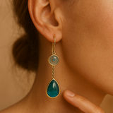 Калиста | Висящи обеци с сини камъни